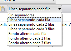 Listados - Barra - Combo pautados Listados - Barra - Combo pautados