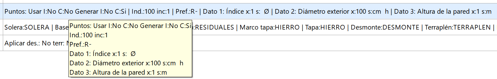 Obras de fábrica - Datos generales - Nombres, descripción