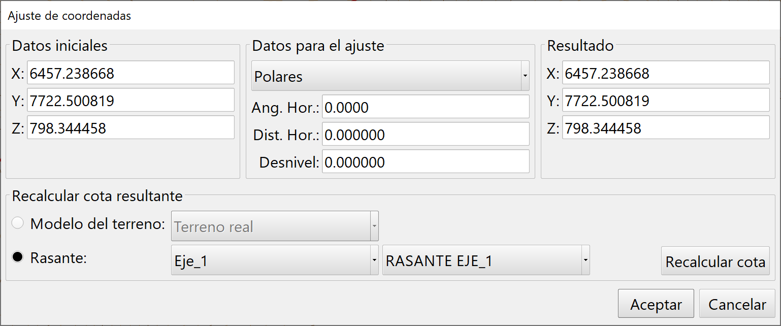 CAD - Capturas 2D - Ajuste manual, cota de rasante