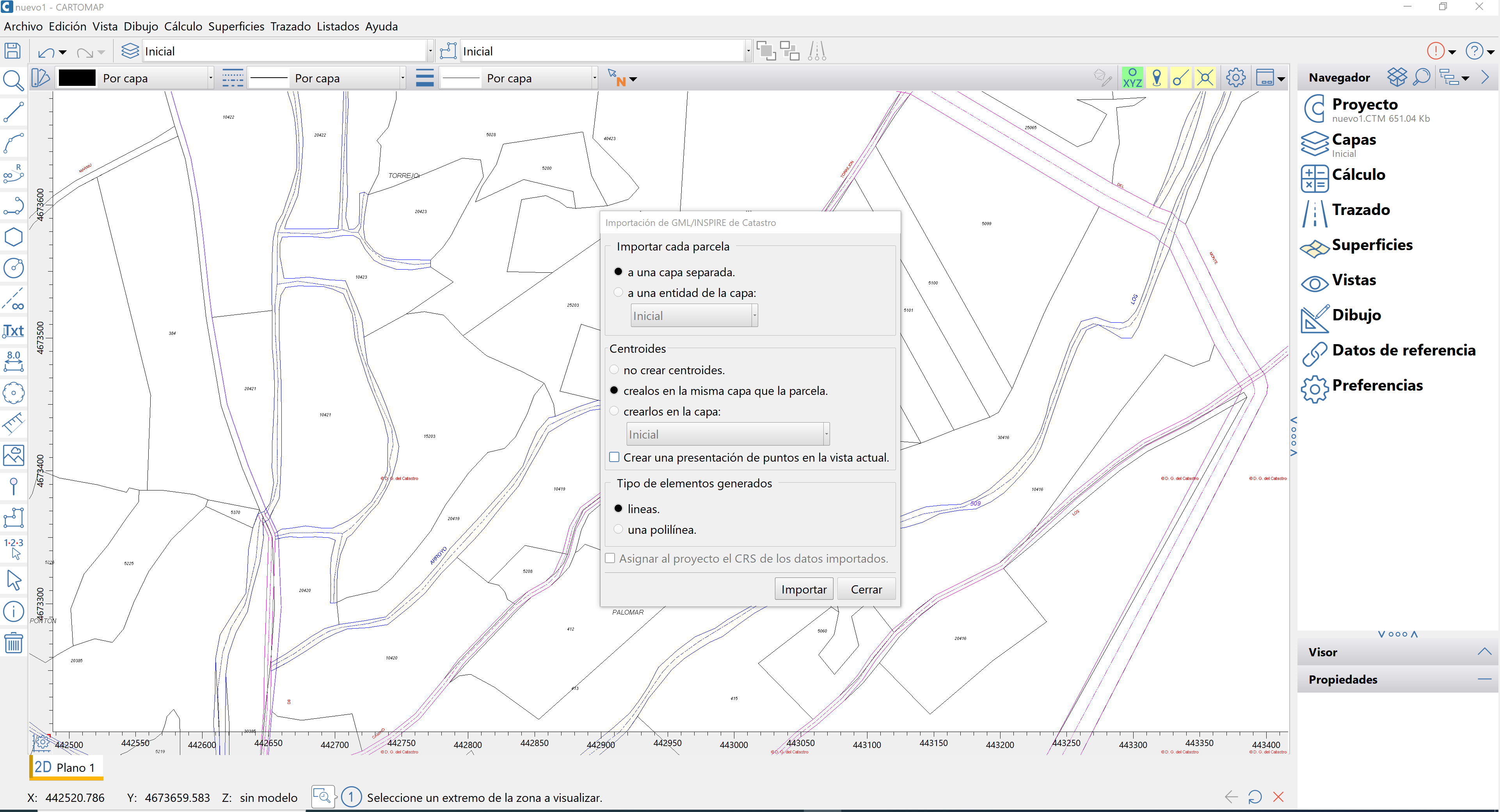 Archivo - Importar - GML, pantalla fondo y dialog
